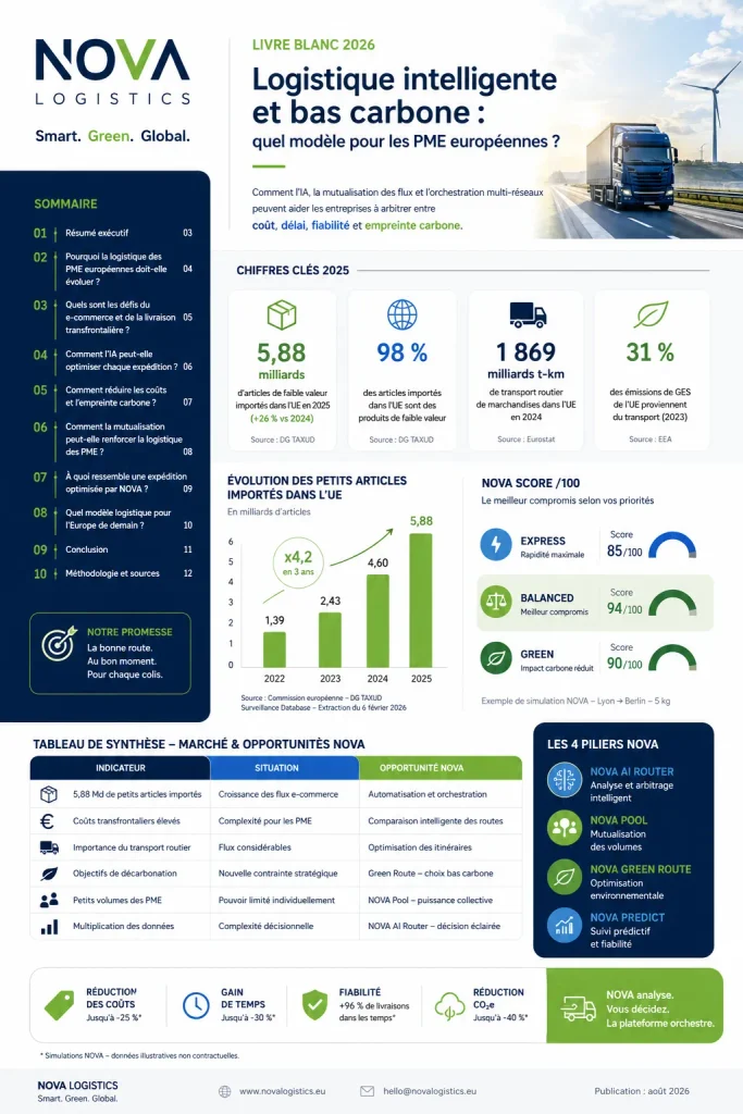 Livre blanc NOVA Logistics sur la logistique intelligente et bas carbone pour les PME européennes
