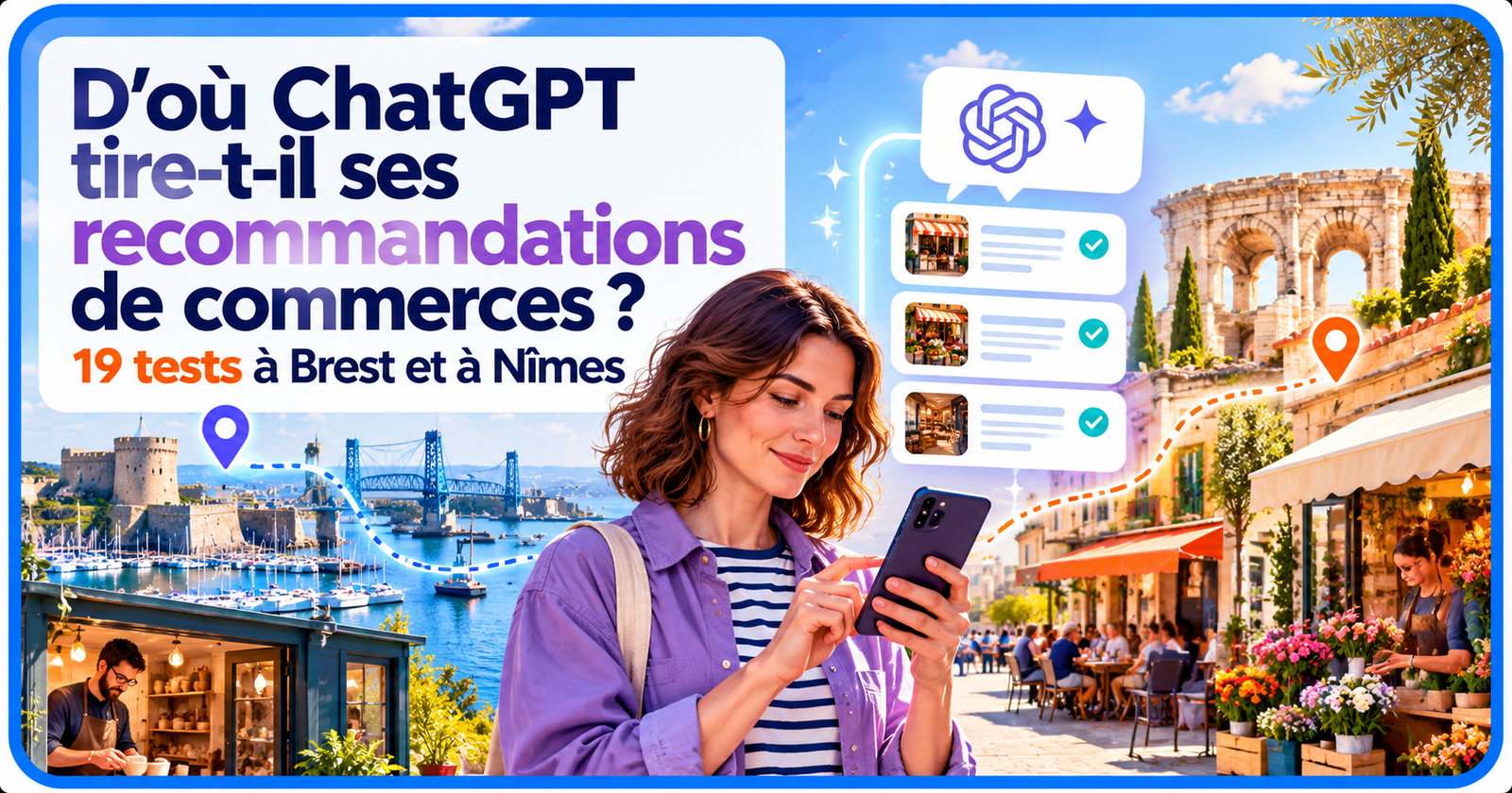 D’où ChatGPT tire-t-il ses recommandations de commerces ? 19 tests à Brest et à Nîmes